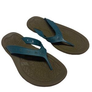 Keen Flip Flops Thongs Slip On Sandals Teal Blue Rubberized Soles Womens Size 8